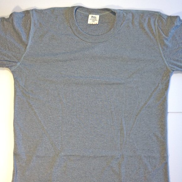 Vintage BVD Long Sleeve Tee Gray Visible Stitching 50/50 M / L - NEW OLD STOCK - Picture 2 of 5